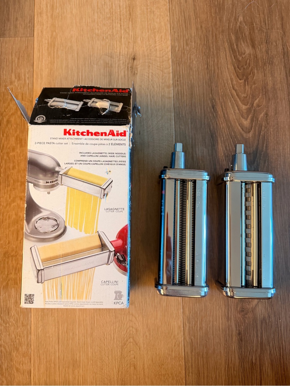 KitchenAid Chrome Pasta Roller & Cutter Set - Silver